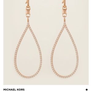Rose-gold pave teardrop earrings